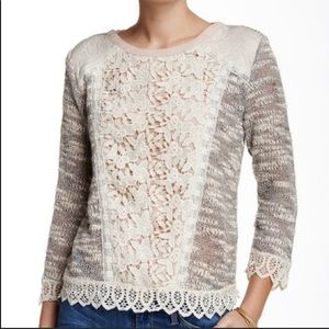Anthropologie Champagne & Strawberry lightweight sweater | XS